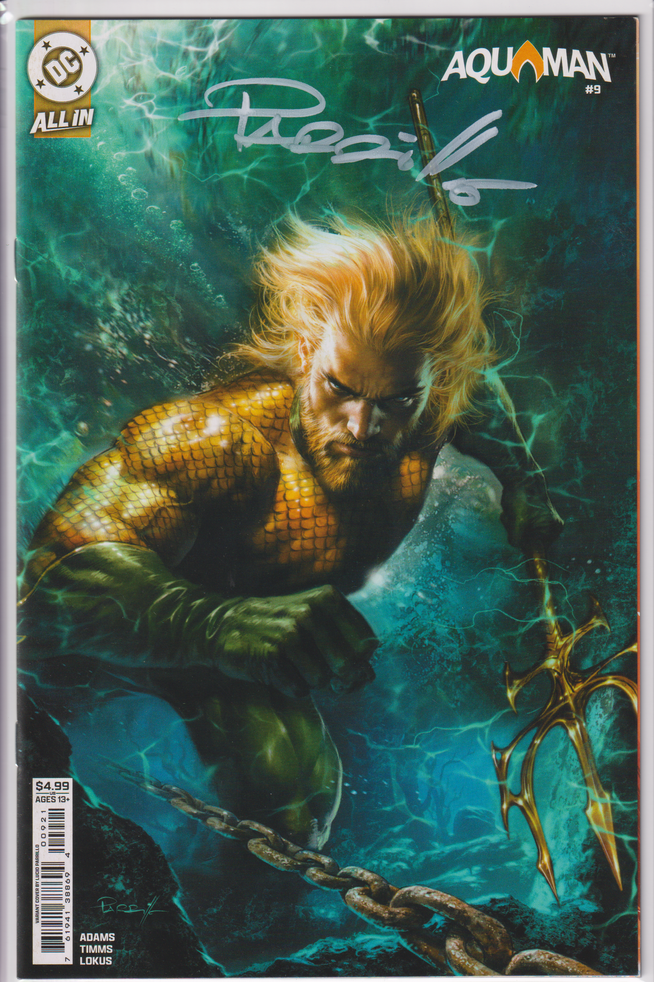 AQUAMAN #9 LUCIO PARRILLO SIGNED VARIANT