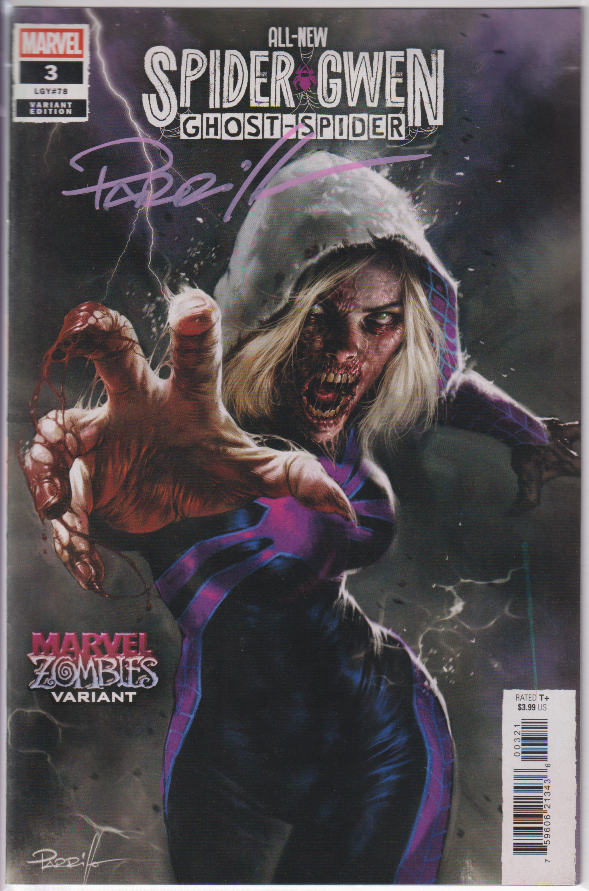 ALL-NEW SPIDER-GWEN GHOST-SPIDER #3 LUCIO PARRILLO SIGNED VARIANT