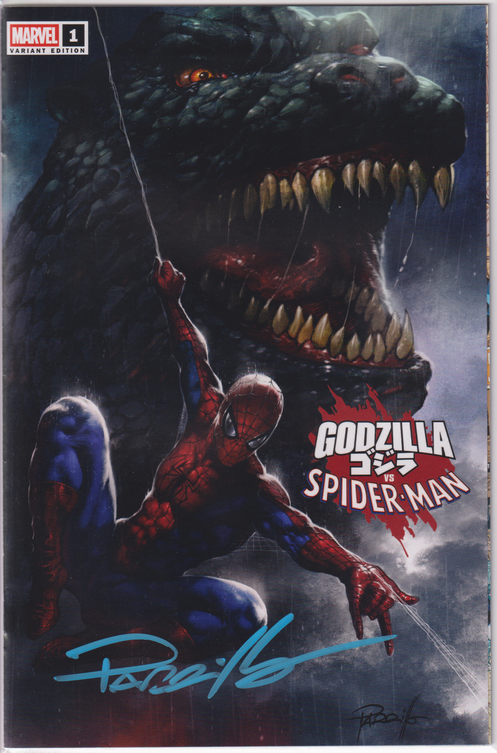 GODZILLA VS SPIDER-MAN #1 LUCIO PARRILLO SIGNED EXCLUSIVE