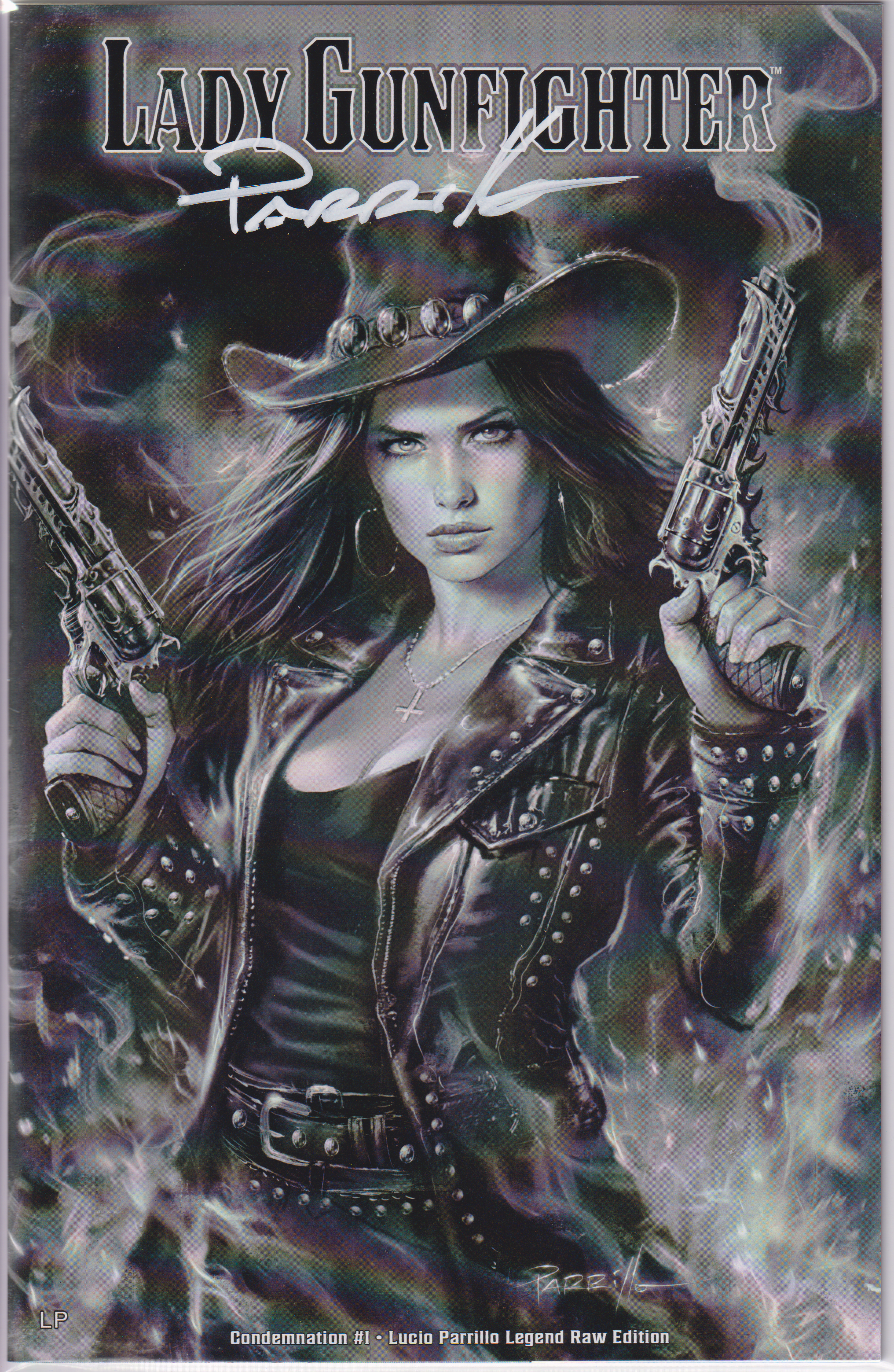 LADY GUNFIGHTER #1 SIGNED LUCIO PARRILLO LEGEND B/W EDITION