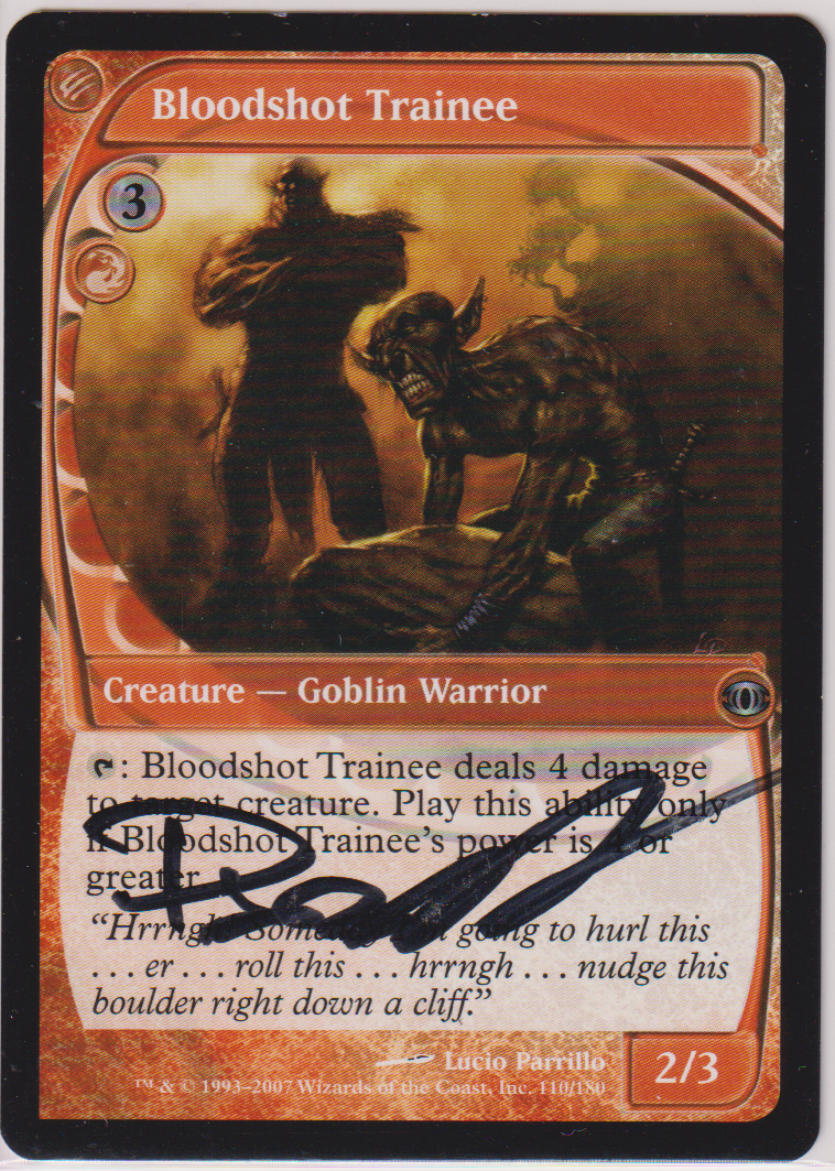 MAGIC THE GATHERING - BLOODSHOT TRAINEE SIGNED LUCIO PARRILLO CARD