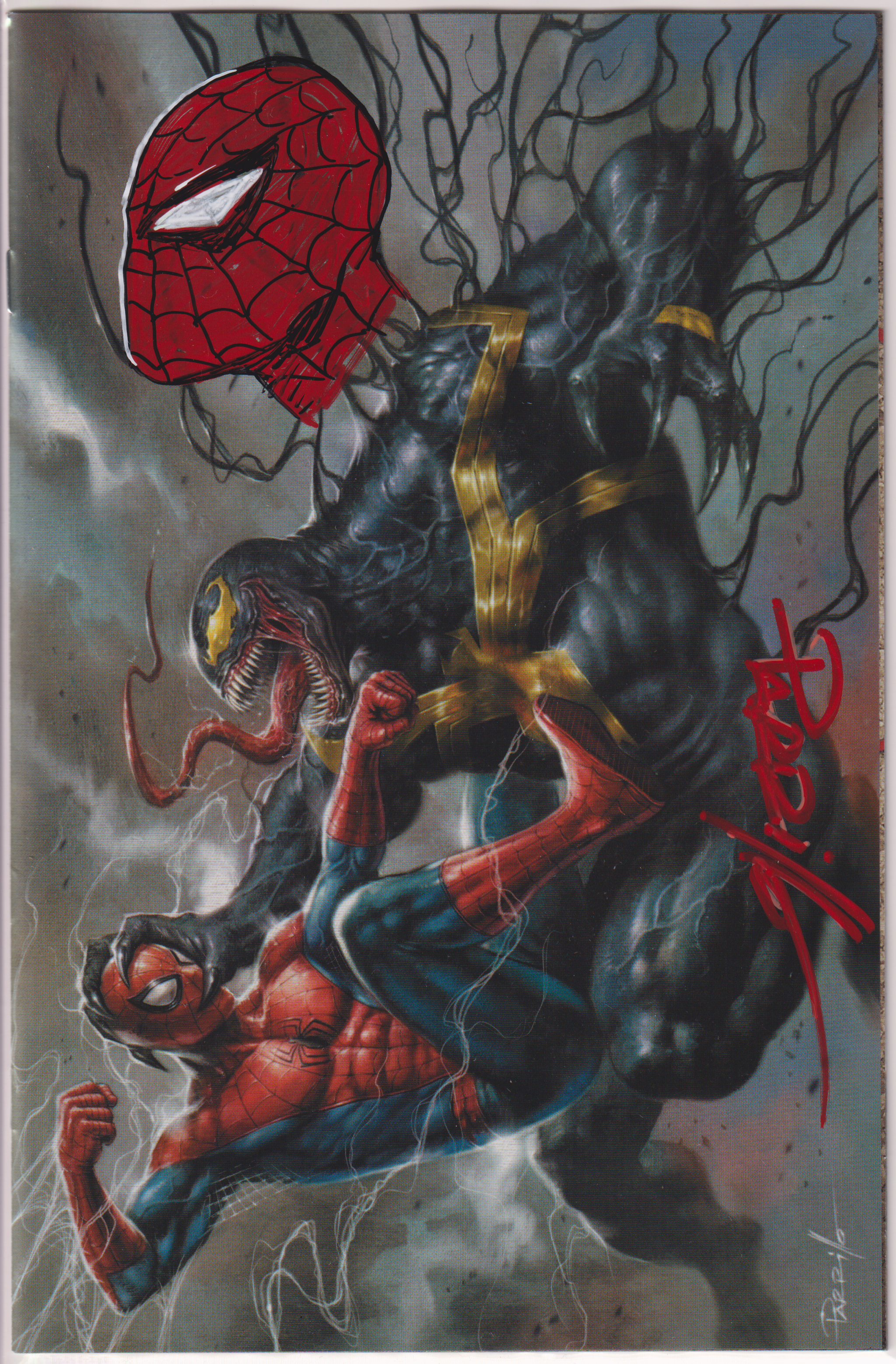 AMAZING SPIDER-MAN / VENOM #1 LUCIO PARRILLO SKETCHED VIRGIN EXCLUSIVE